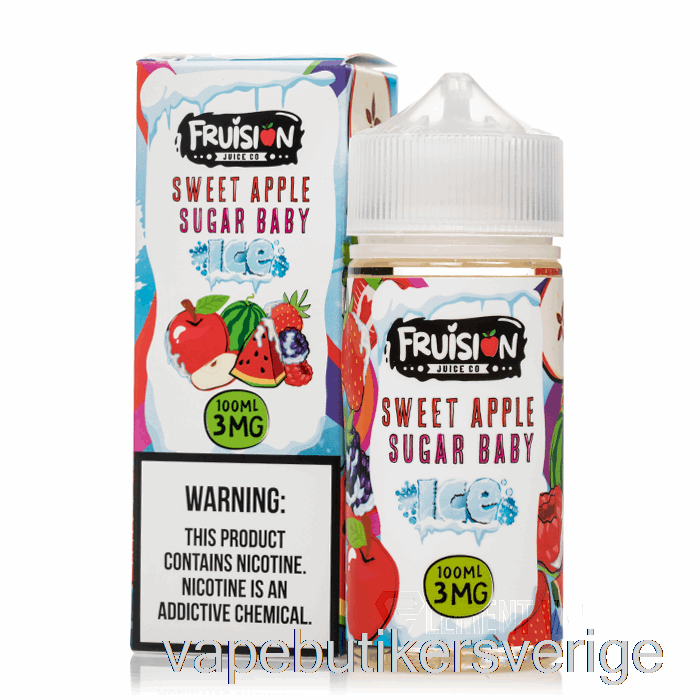 Vape Sverige Iced Sött äppelsocker Baby - Fruktjuice Co - 100ml 3mg